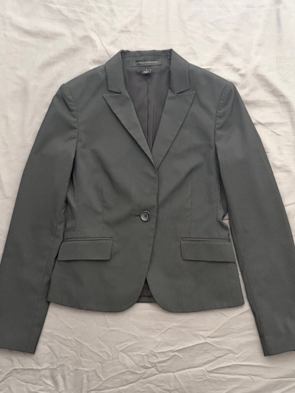 express black and grey pinstripe design studio suit jacket - 2